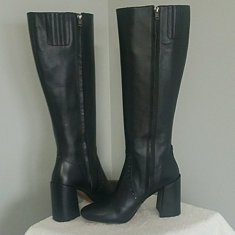 Coach Falon BT LTR Black Leather Boots - Picture 5 of 8